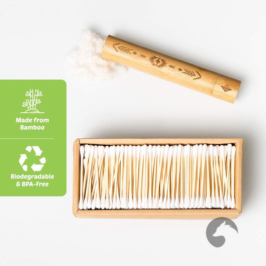 Bamboo Cotton Swabs 1000 Count | Biodegradable & Organic Wooden Cotton Buds | Double Tipped Sticks | 100% Eco-Friendly & Natural! | Perfect for Makeup & Nail Applications, Arts & Crafts, Fine Cleaning