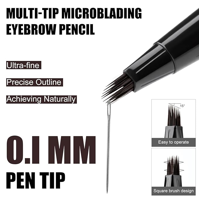 Eyebrow Pen, Angled Brow Brush,Eyebrow Pencils for Women,Natural Brow Pen,Hair-Like Strokes, 24hrs Long-Lasting,Waterproof, Smudge-Proof,Easy to Use, Multiple Uses,Gifts for Her,Chocolate