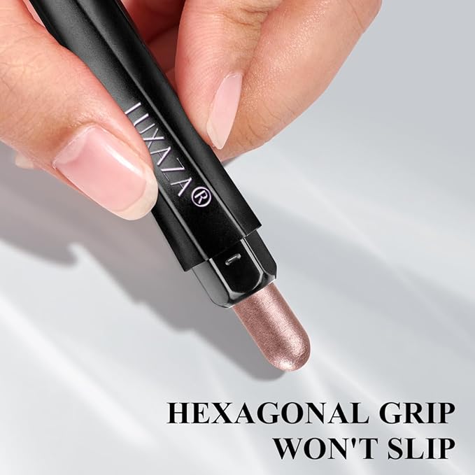 Pink Eyeshadow Stick Makeup 6PCS Set, Light Metallic Shimmer Cream Eye Shadow Eyeliner Brightener Pencil Crayon - PINK OCEAN