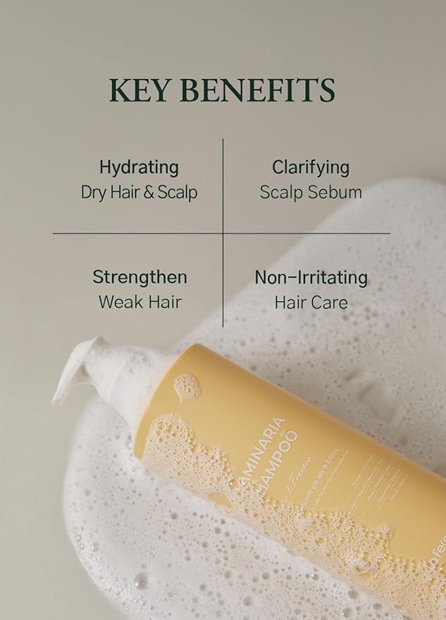 laferme Laminaria Shampoo with Organic Ingredient, Korean Clarifying Shampoo, Hydrating for Dry Hair, Strengthening for Weak Hair, Sulfate & Paraben-Free, for Women & Men, 33.8 FL OZ, Pear & Freesia