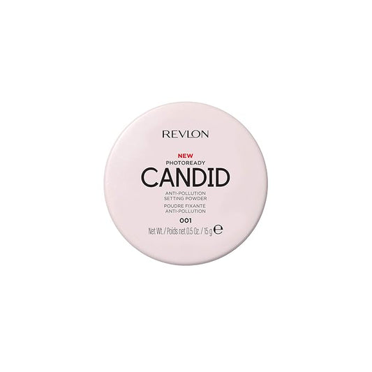 Revlon Setting Powder, PhotoReady Candid Blurring Face Makeup, Anti-Pollution, Lightweight & Breathable High Pigment, Natural Finish, 001 Universal Translucent, 0.5 Oz