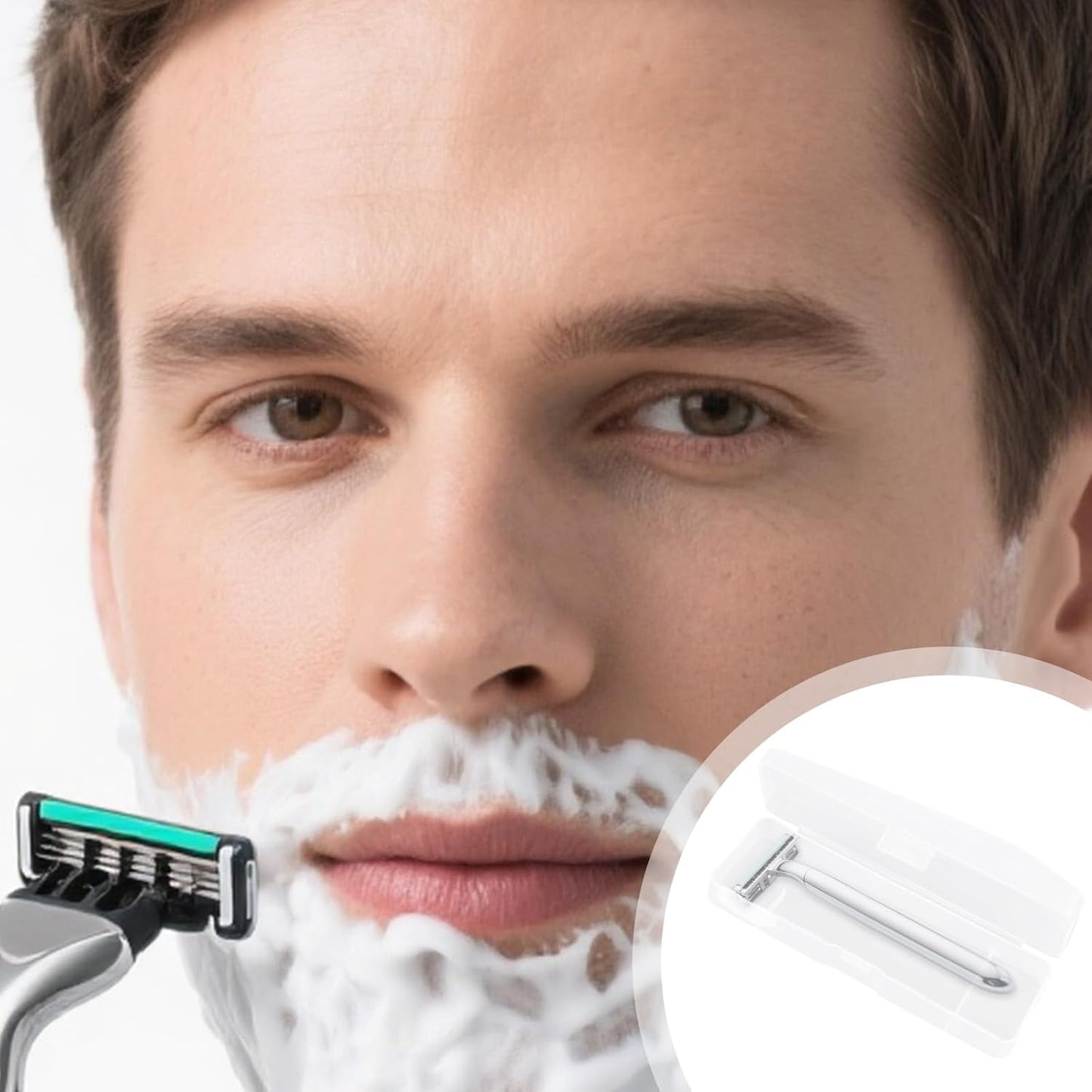 3pcs Razor Travel Case, Transparent Portable Shaver Storage Box Manual Razors Protector Cover Box Universal Safety Razor Holder Organizer for Travel or Home Storage