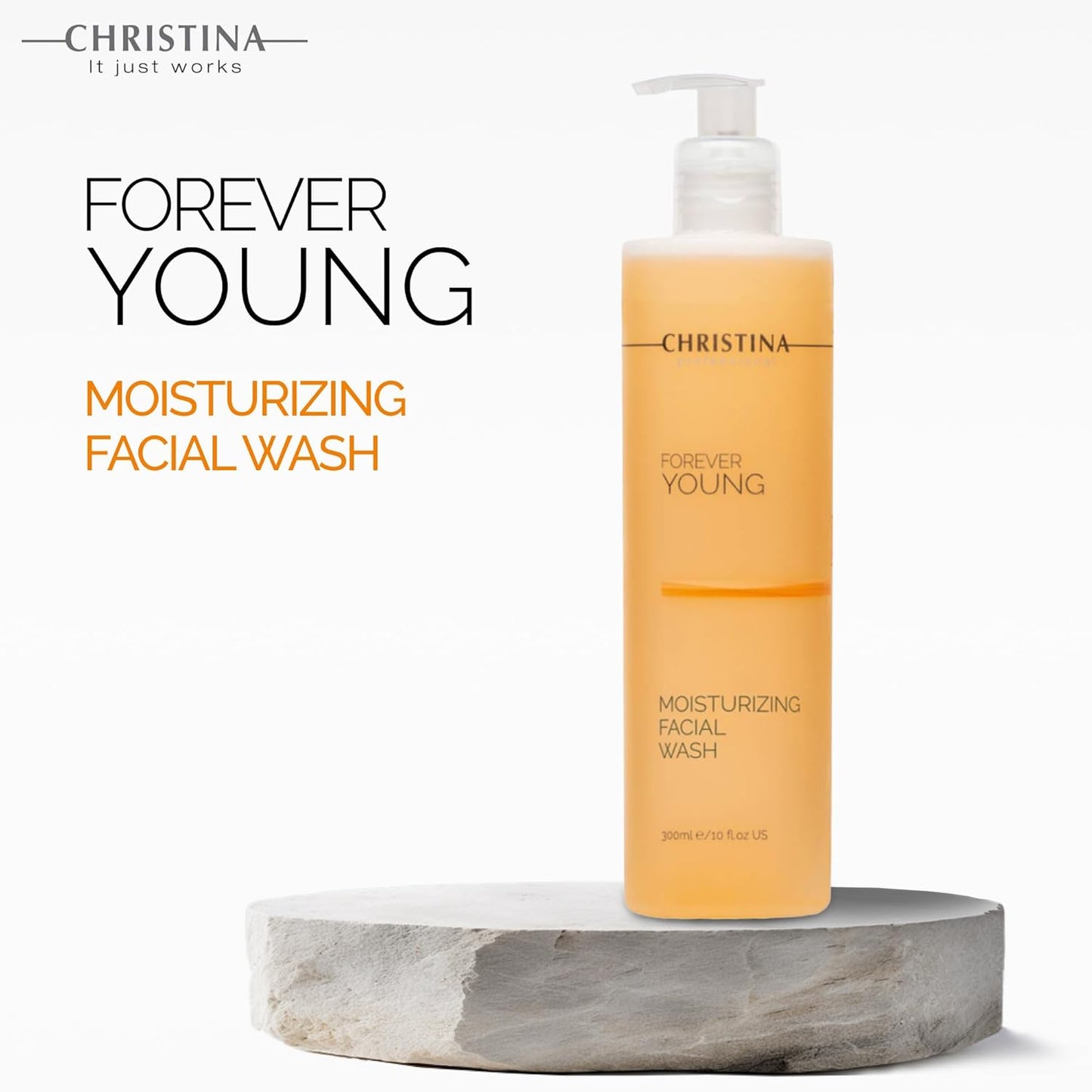 -CHRISTINA- Forever Young Hydrating Antioxidant Face Wash | Moisturize, Cleanse, and Soothe with Glycolic Acid Facial Cleanser | For Combination, Normal, Oily Skin 300ml