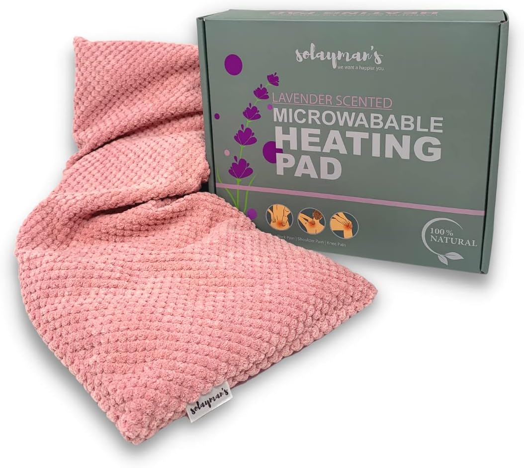 Solayman's Heating Pads for Cramps - Pink, Removable Cover, Lavender Scented