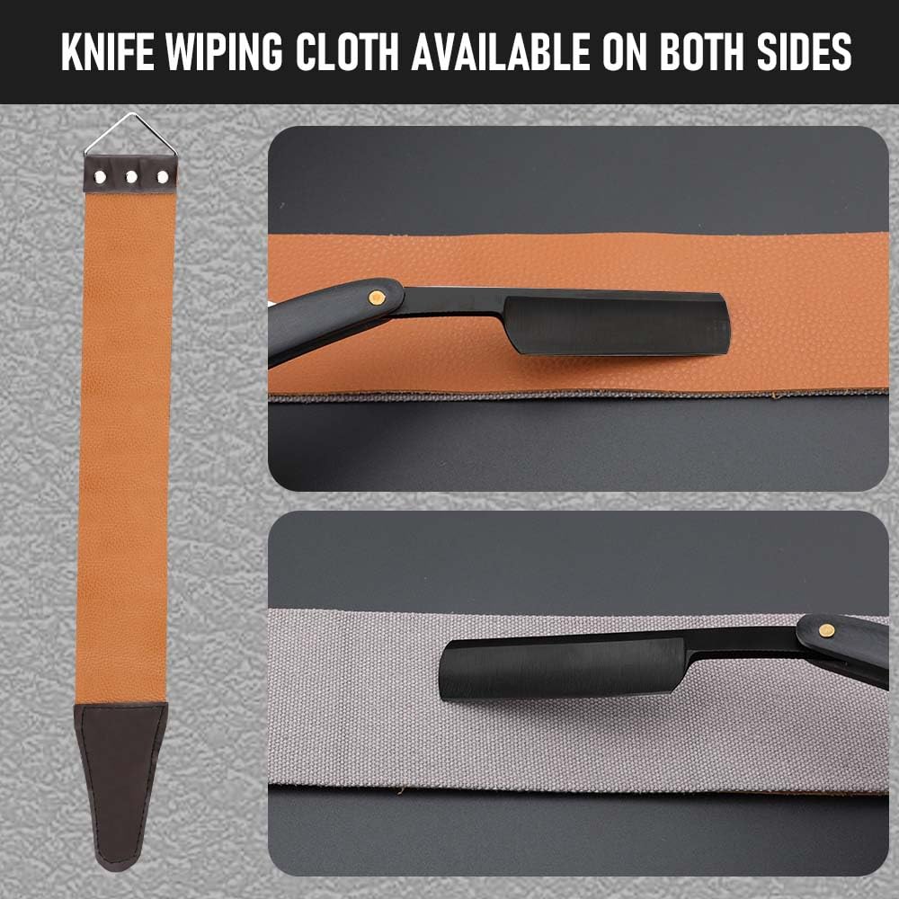 Premium Stainless Steel Shaver Razor with Shaving Strop for Men，Professional Straight Edge Barber Razor,Straight razors for men, Home & Salon Grooming Using (NO.189)