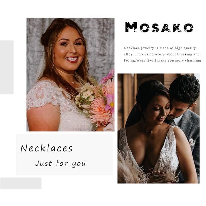 Single Pearl Pendant Necklace Chain Gold Necklace Short Necklaces for Women and Girls (Gold)