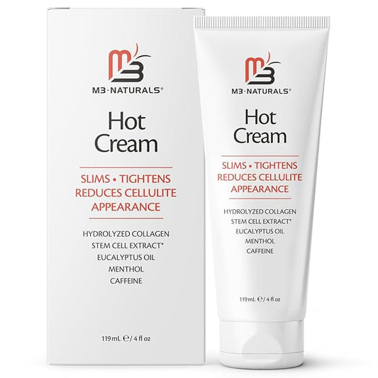 M3 Naturals Hot Cream for Belly Butt and Thighs Cellulite Cream for Thighs and Butt Fast Body Sweat Activator with Caffeine and Collagen - Invigorating Sweat Cream for Workouts and Body Sculpting