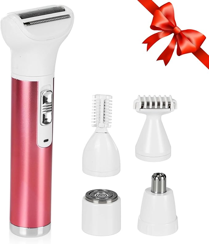 Women Face Epilator, 5-in-1 depiladora, Facial Hair Removal for Women, Facial epilator, Hair Removal Device, 5 Attachments for Eyebrows, Nose, Body