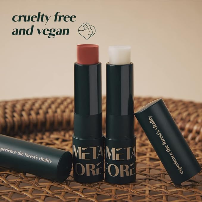 METAFORET Vegan Tinted Lip Balm 0.12oz 3.5g Experience Softer, More Radiant Lips with Lip Tint Butter Balm - Moisturizing, Tinted, and Perfect for Lip Care and Lip Glow (#02 Rose Red)