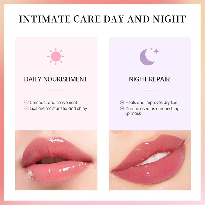 Erinde Lip Butter Balm, Moisture Hydration Lip Butter Gloss, Sheer Tinted Lip Mask and Lip Balm, Soothing Lip Treatment Care Makeup, Shine Lip Glow Oil for Dry, Chapped Lips, 04 Poppy