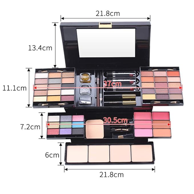Professional 39 Colors Eyeshadow Palette All-in-one Cosmetic Makeup Gift Set including Matte Shimmer Highly Pigmented Eye Shadows, Blush, Pressed Powder and Lipstick