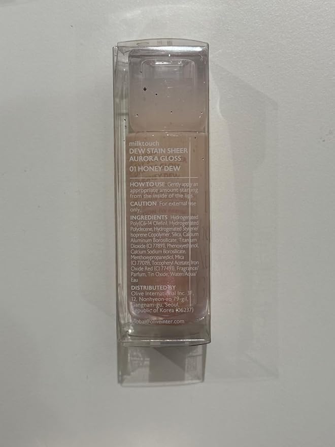 MILKTOUCH Dew Stain Sheer Lip Gloss (01 Honey Dew, 0.14 Fl Oz (Pack of 1))