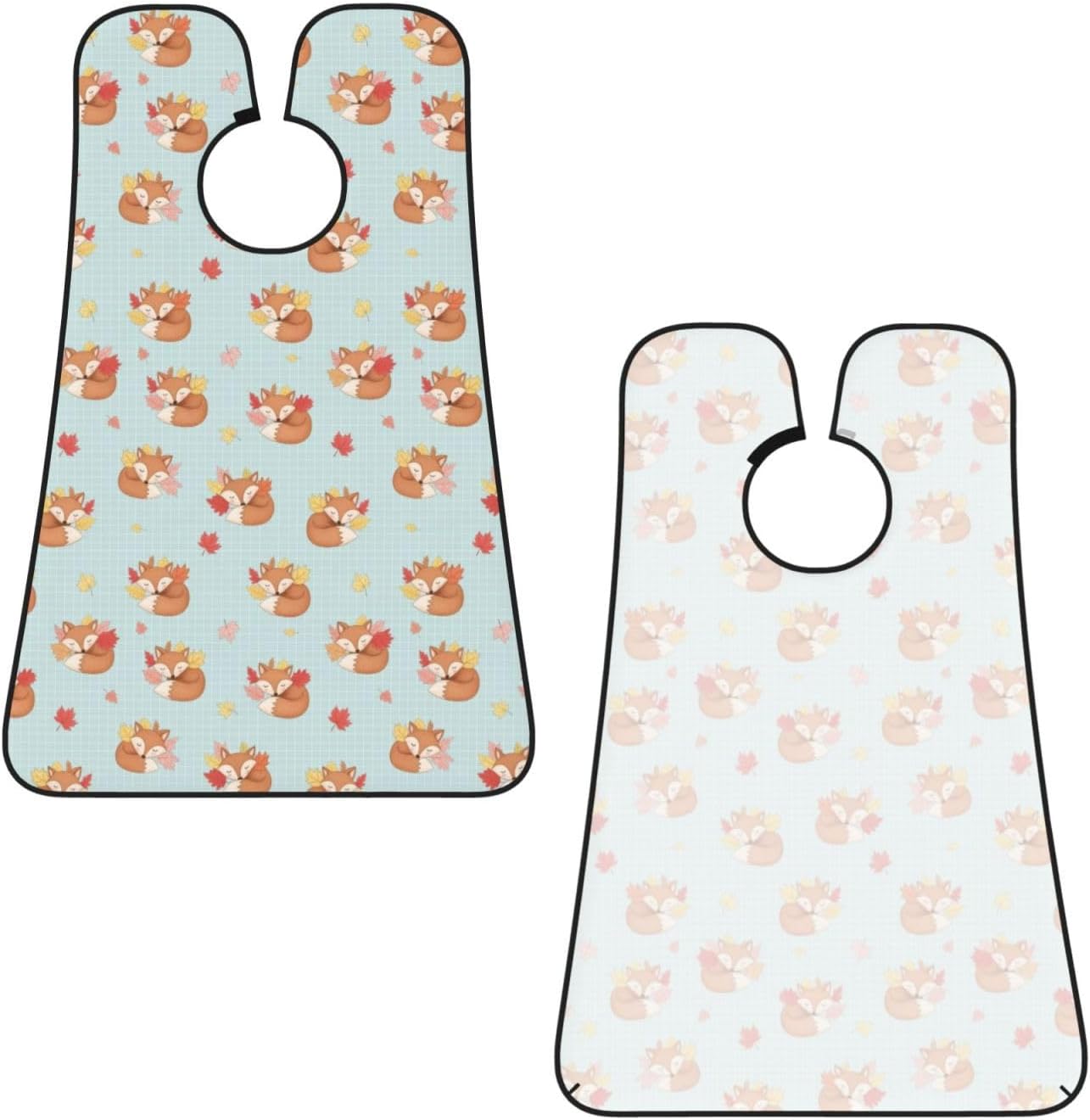 Waterproof Beard Trimming Bib, Non-Stick Hair Catcher for Men Shaving, Grooming Apron for Husband Dad, Fall Maple Leaves Autumn Foxes Shave Bib