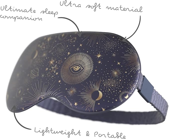 SMUG Satin Sleep Mask & Eye Mask - Deep Dream Sleep Masks for Women & Men - Soft Sleeping Eye Mask to Nourish Skin, & Reduce Dark Circles - Eye Sleep Mask to Block Out Light - Blue Celestial 3-Pack