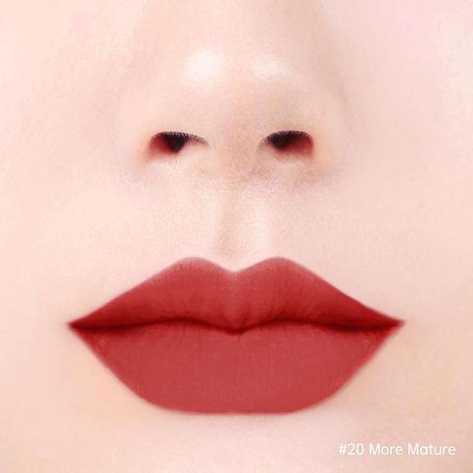 BBIA Last Velvet Lip Tint - Soft & Creamy Matte Finish Lip Stain, Blur Effect with Velvety Texture, Long-Lasting, High Pigment, Lightweight, Non-Drying, Korean Lip Makeup (20 MORE MATURE)