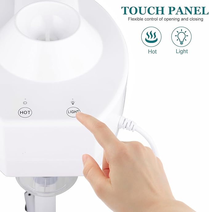 Winado 2 in 1 Professional Facial Steamer with 5X Magnification Lamp & Touch Screen, Esthetician Steamer Humidifier Face Spa Mist Steam for Home Beauty Salon, Personal Skin Care Deep Cleaning, White