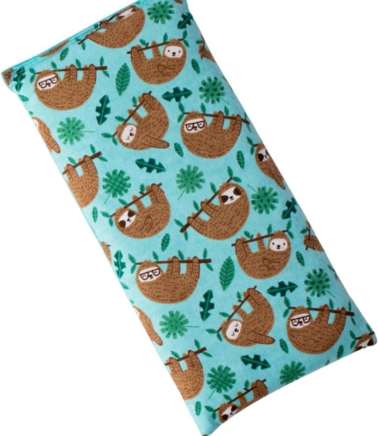 Microwave Heating Pad Filled With Flax Seed and Choice of Dried Herbs, Herbal Cold Pack, Good Size for Back Pain and Cramps, Hot and Cold Therapy, 6" x 12" (Sloth, Lavender)