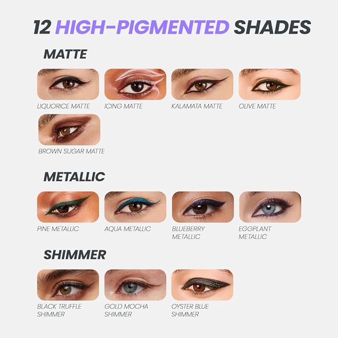 Wonderskin Eyeliner Pencil, 1440 Longwear Blue Glitter Eyeliner Pencil - Waterproof, Sharpenable & Smudge Proof