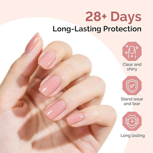 MelodySusie No Wipe Glossy Top Coat Long Lasting Shine Finish Soak Off UV LED Nail Lamp Nail Polish Art Design Manicure Kit Perfect Gifts for Women Girls 1 Pcs 15ml Clear