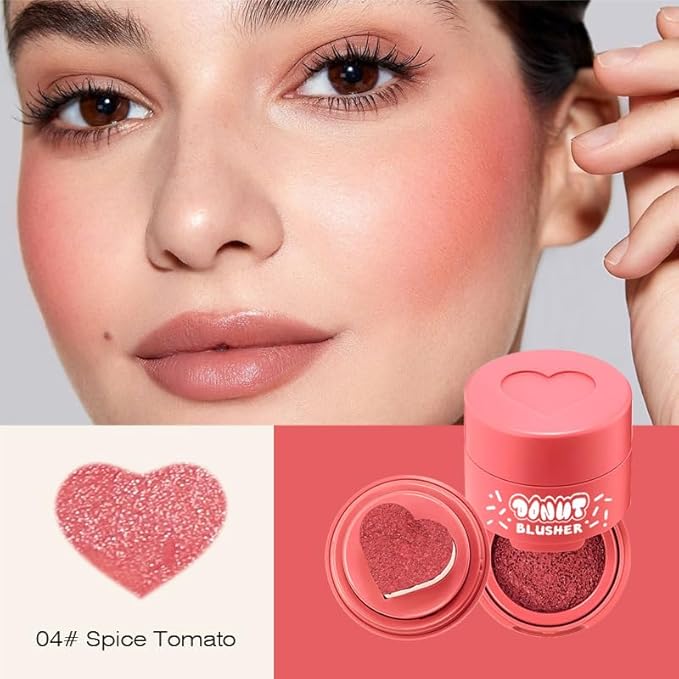 Stamp Liquid Blush Stamp Blush with Heart Shaped Applicator Natural Long Lasting Blush, Light and Airy Makeup for Women (4)