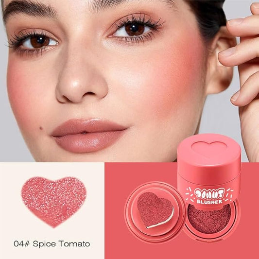 Stamp Liquid Blush Stamp Blush with Heart Shaped Applicator Natural Long Lasting Blush, Light and Airy Makeup for Women (4)