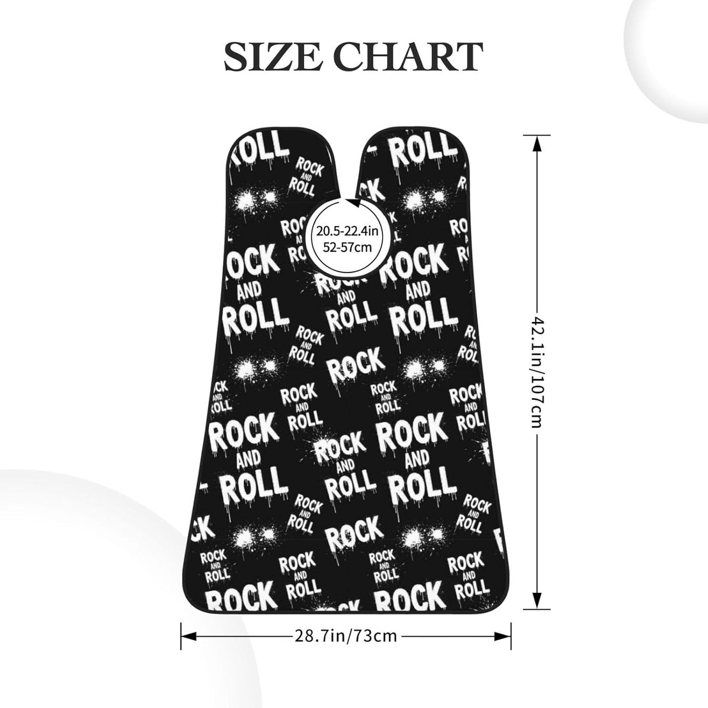 Adjustable Beard Catcher Apron, Black and White Rock and Roll Tattoo Print Shave Bib, Non-Stick Waterproof Grooming Bib, Shaving Essential for Men Dad Christmas