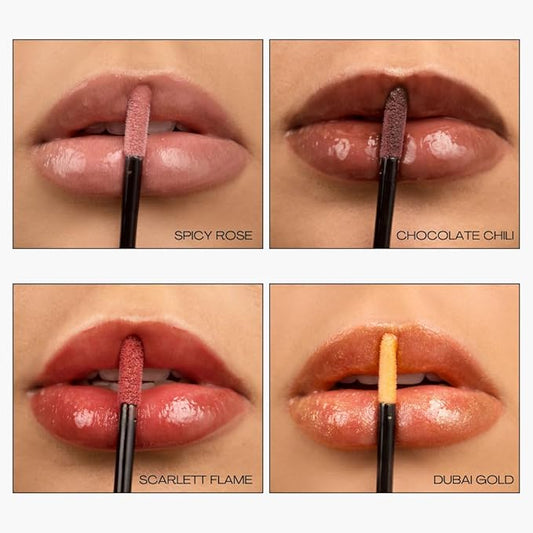 BIG POUT ENERGY, Chili-Infused Lip Plumping Oil for Full and Smooth Lips, Lip Gloss Finish, With Easy Swipe XL Wand Applicator, Chocolate Chili, 0.12 fl oz