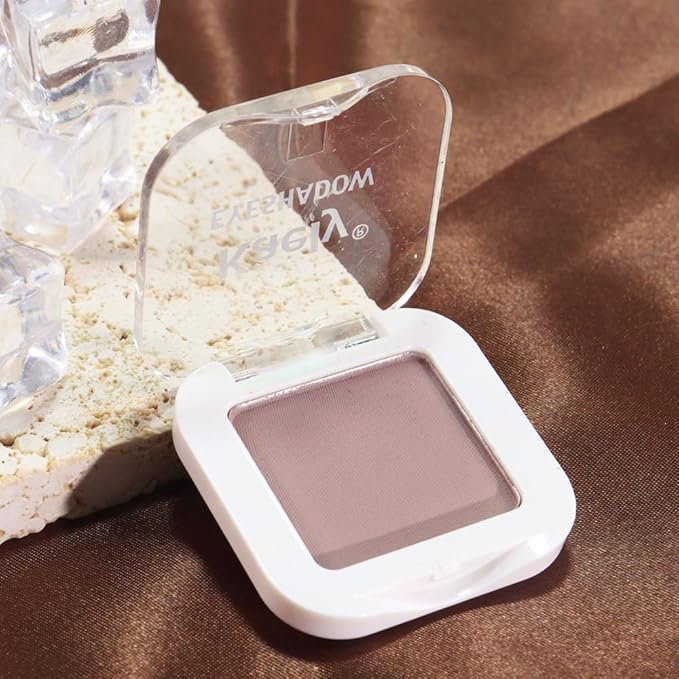 evpct Mauve Taupe Matte Single Eye Shadow Palette Makeup for Older Women, Plum Lavender Purple Natural Cream Eyeshadow Palette for Green Eyes, High Pigment Mini Monochrome Eyeshadow Sombra Para Ojos