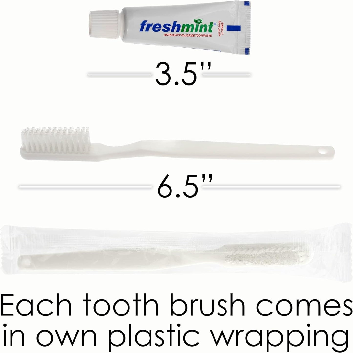 Moda West 24 Kits - Bulk Case of Wholesale Adult Basic Toiletries for Men, Women, Travel, Charity, Homeless Shelters, Cotton/Polyester Blend, Shampoo, Deodorant, Toothpaste, 24 Pre-Packaged Kits