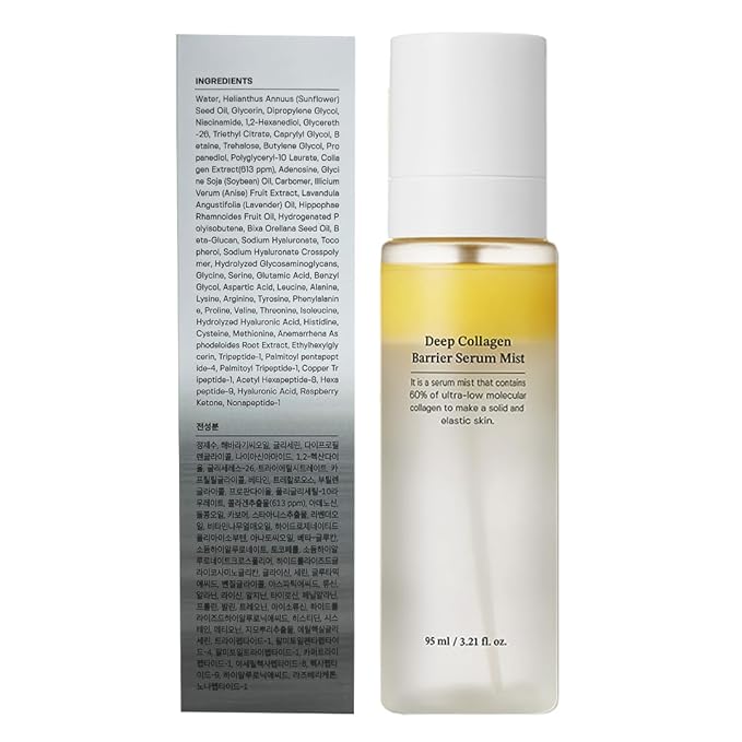 SUNGBOON EDITOR Deep Collagen Barrier Serum Mist | Real Collagen, Multi Peptides, Hydration, Wrinkle Care for Dry Skin, Wrinkles, Korean Moisturizer, Korean Skin Care, Glass Skin Mist