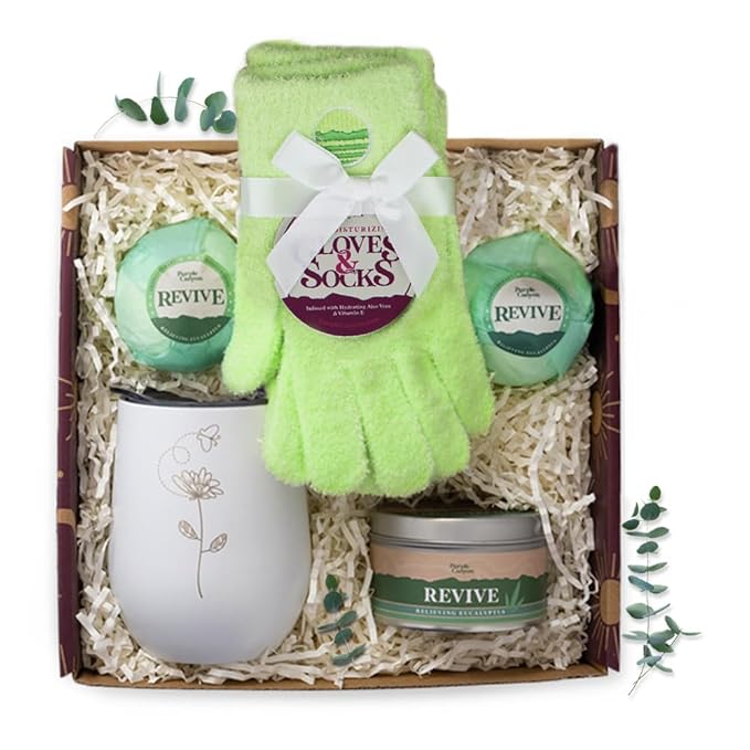 Purple Canyon Spa Gift Box for Women | Revitalizing Eucalyptus Spearmint Stress Relief Gift for Women