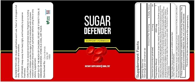 Sugar Defender - Sugar Defender Drops, Sugar Defense Super Formula, Sugar Defender 24, Sugar Defender Supplement, Sugar Defender Liquid, Defender Drop,Sugar Metabolism (60 Capsules) -3Pack