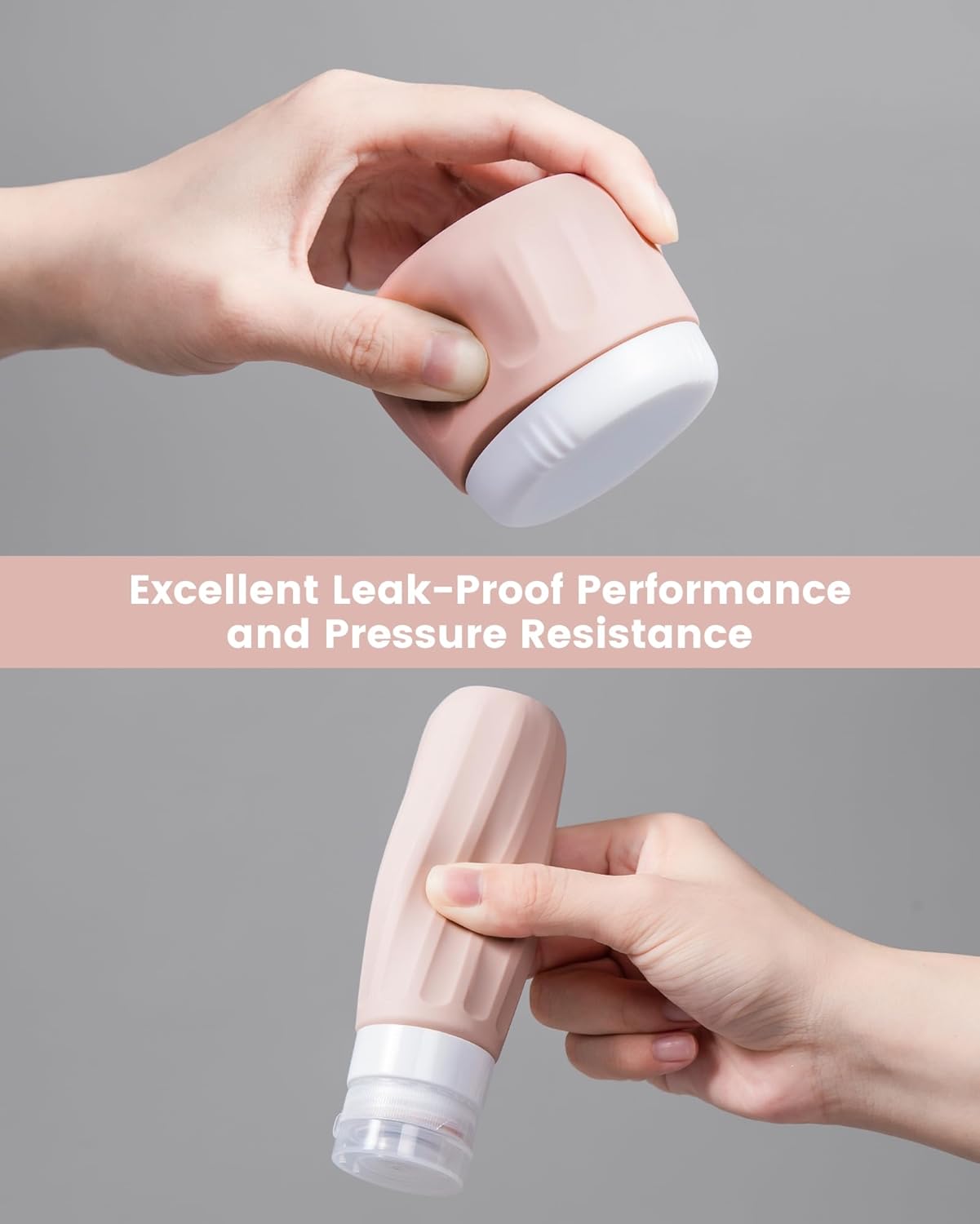 Travel Bottles for Toiletries 8 Pack, Travel Size Toiletries, Tsa Approved Travel Size Containers 3oz, with Travel Essentials Clear Bag, Leak Proof Silicone Squeezable Creams Jars