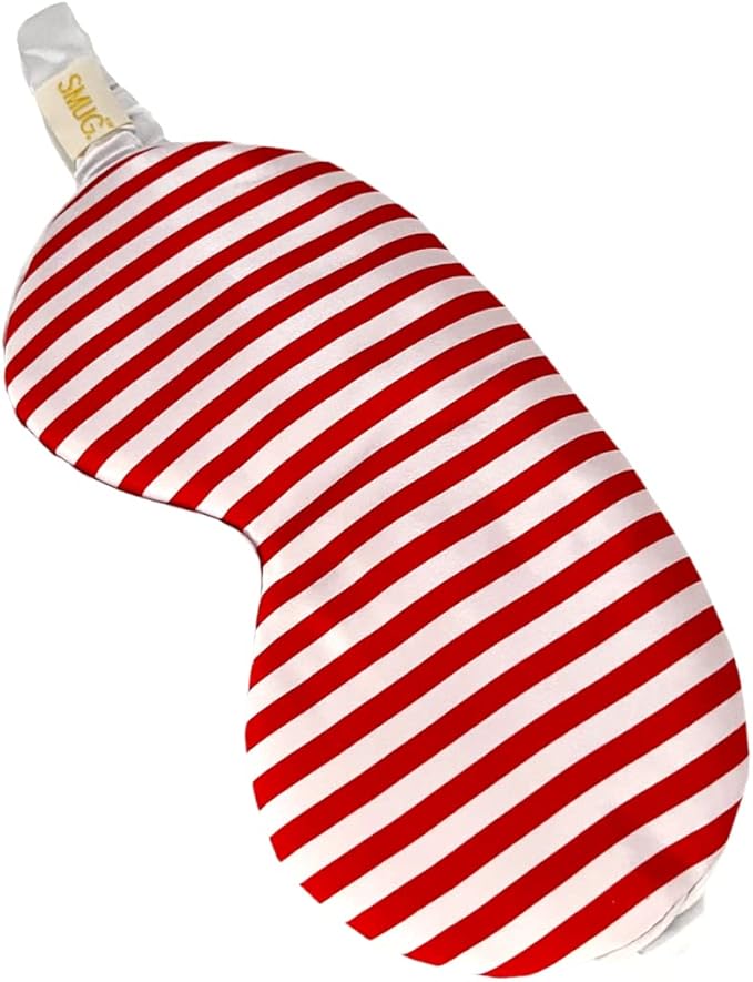 SMUG Satin Sleep Mask & Eye Mask | Travel Sleep Masks for Women & Men | Soft Sleeping Eye Mask to Nourish Skin & Reduce Dark Circles | Eye Sleep Mask Shades to Block Out Light | Candy Cane