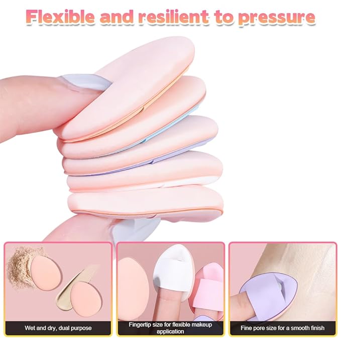 Makeup Mixing Palettes, Makeup Palette with 6PCS Mini Powder Puff, Foundation Palette with Makeup Spatula, Stainless Steel Nail Art Palette Set, For Makeup Pigment Blending