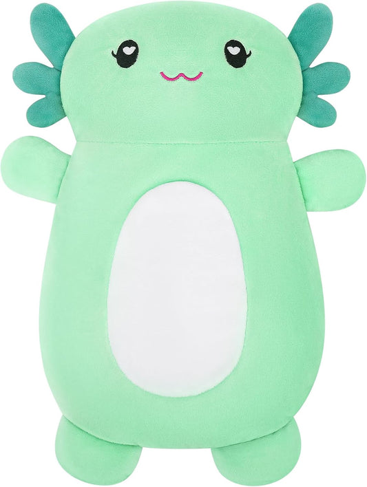 Microwave Heating Pad for Pain Relief, 16" x 11" Microwavable Heating Pads for Cramps, Back Pain, Neck Shoulder, Muscles, Knee, Joints, Natural Heat Pack Moist Heat, Mint Axolotl