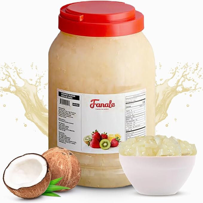 New Fanale Coconut Jelly Topping nata de coco for Boba Tea | Ice Cream | Yogurt | Smoothie | Milk Tea | Desserts (Coconut, 8.3 lb)
