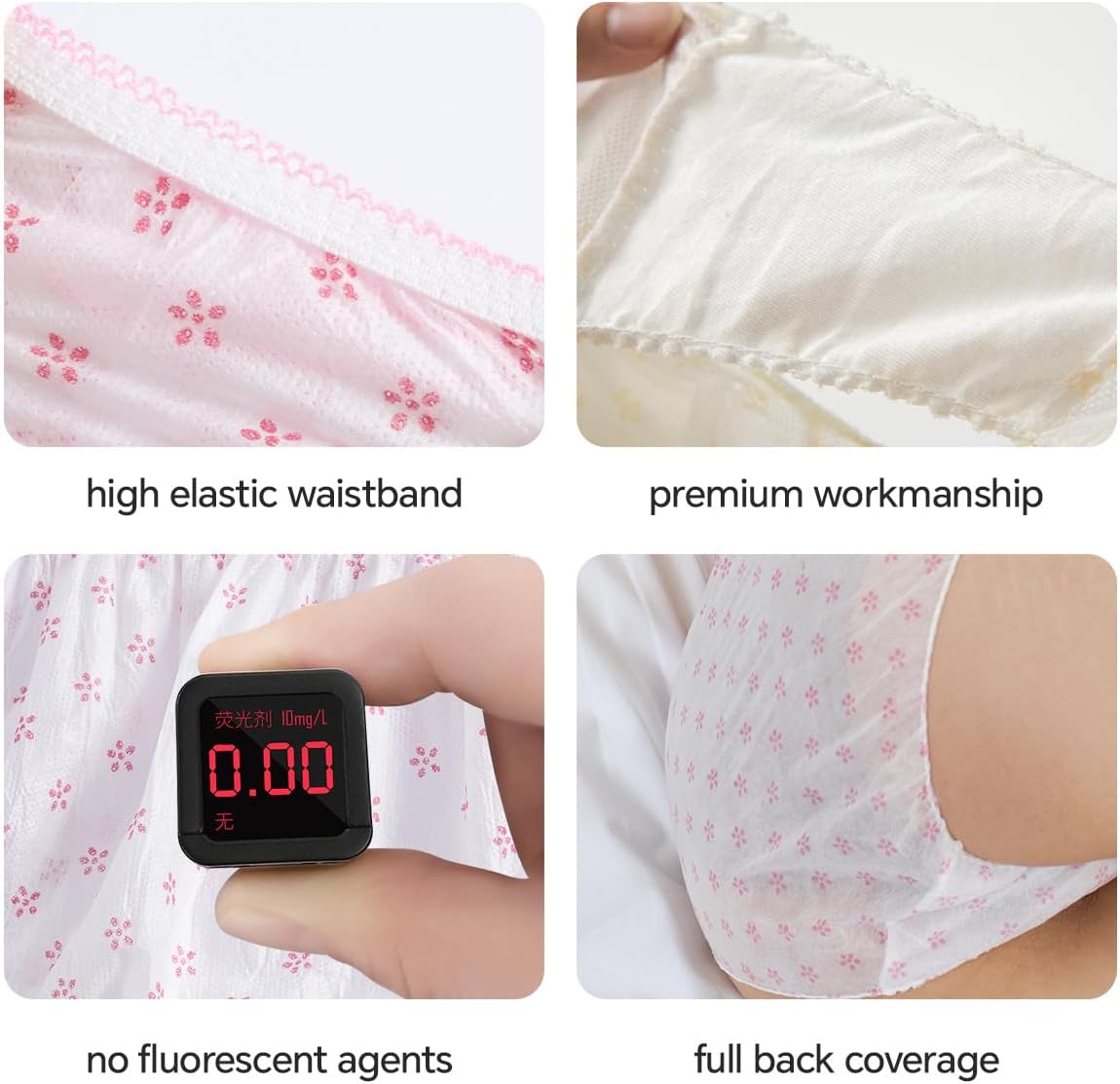 Women's Disposable Underwear Nonwoven Ladies Briefs Panties for Hotel Spa Hospital Stays Travel 20 Pack