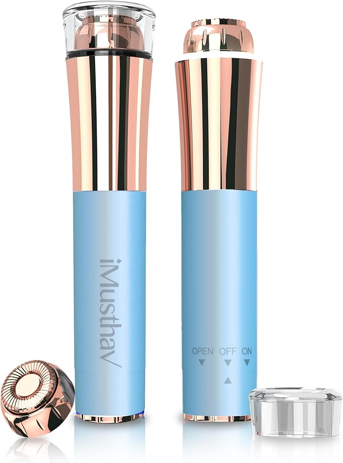 Portable Flawless Facial Hair Remover for Women – Painless, Fast & Precise Flawless Electric Razor & Epilator for Face, Lips, Chin Hair Removal – 18K Gold-Plated, 360° LED Light