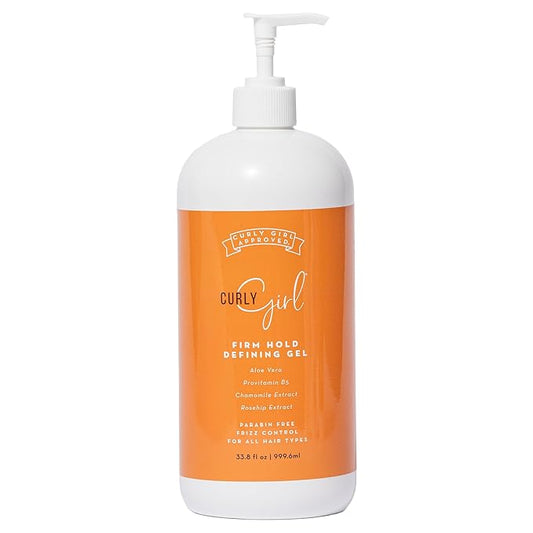 Curly Girl Firm Hold Defining Gel For Curls, Strong Hold Frizz Control Curly Hair Gel, Paraben Free, Aloe Vera, Water Soluble