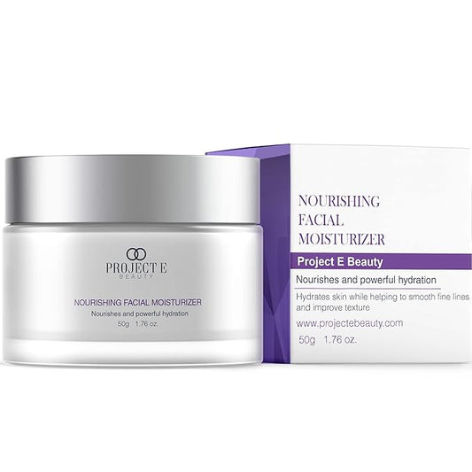 Project E Beauty Nourishing Facial Moisturizer Anti-Aging Skincare| Daily Hydration | For Face And Neck | Smooths & Softens Skin | Reduces Wrinkles & Fine Lines | For Day & Night Use | 50g