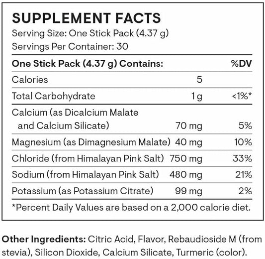 THORNE - Daily Electrolytes - Zero Sugar & Low-Calorie Electrolyte Drink Mix - Naturally Flavored & Sweetened - NSF Certified for Sport - Blood Orange - 30 Stick Packs