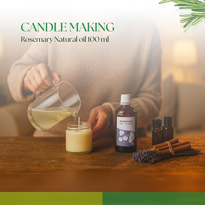 Roots & Above Pure Natural Rosemary Essential Oil 3.38 fl oz/100 ml for Diffuser, Face, Skin Care, Hair, Aroma, Massage, Candle & Soap Making Fragrance DIY use