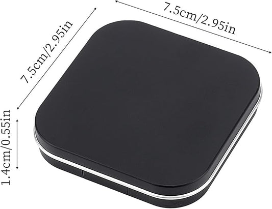 NICENEEDED 2 Pcs Empty Eyeshadow Palettes, 12 Grids Blush Pallet Makeup, DIY Lipstick Lip Balm Blusher Compact Containers Refillable Cosmetic Sample Storage Case Box with Mirror for Women