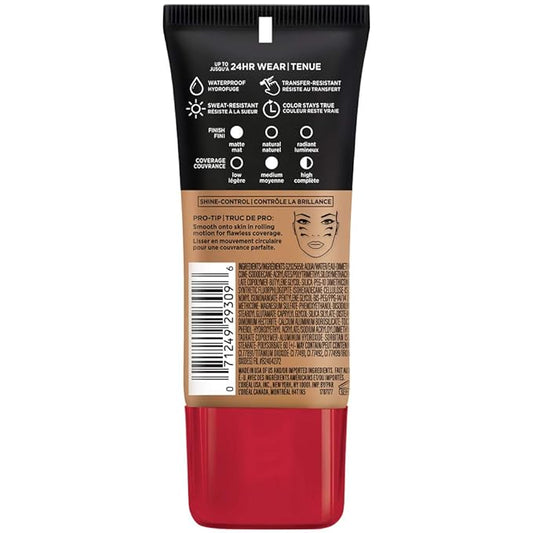 L'Oreal Paris Cosmetics Makeup Infallible Pro-Matte Liquid Longwear Foundation, Créme Café, 1 fl oz.