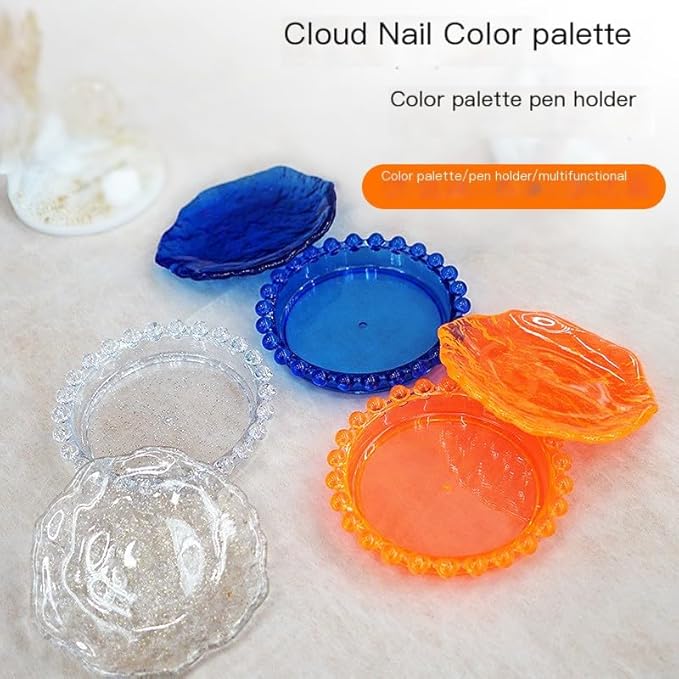 Makeup Mixing Palette Nail Polish Color Mixing Plate Acrylic Palette, Nail Art Tools Art Nail Palette, Pigment Transparent Makeup Palette for Make up Tools Makeup Palettes (Pearl-Clear)