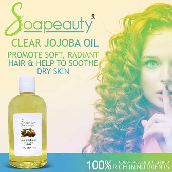 Soapeauty Clear Jojoba Oil | 100% Pure & Natural | Refined, Cold Pressed, Hexane Free | Moisturizing Oil for Skin, Face, Hair & Nails | 7 Pound