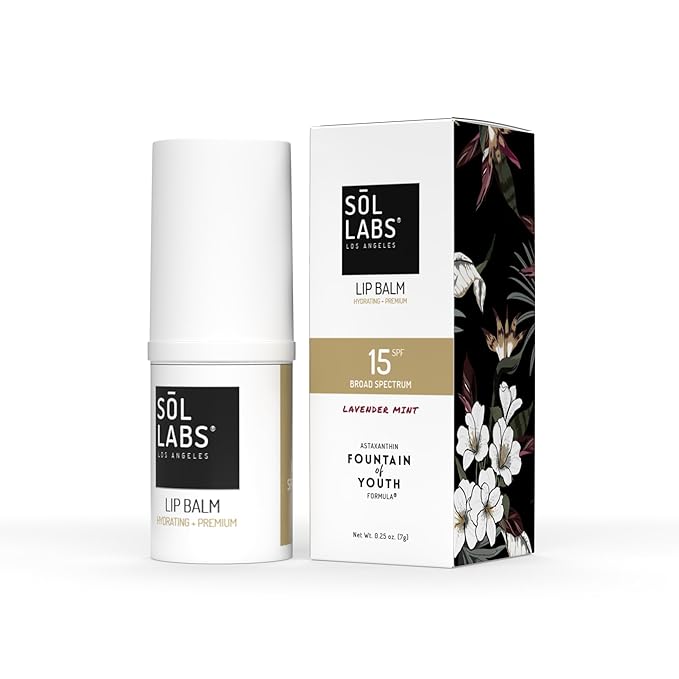 SPF 15 Lip Balm Sunscreen, Shea Butter Intensive Hydration, Revitalizing Antioxidants, Zinc UV Protection, Reduces Lip Lines, Oversized 11g Tube, Rejuvenating Lavender Mint