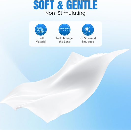 VOISEN Lens Wipes for Eyeglasses,800 Pack Eye Glasses Cleaner Wipes,Pre-Moistened Individually Wrapped Lens Wipes,Non-Scratching Non-Streaking,Safe for Eyeglasses, Goggles, Camera Lens, Phone