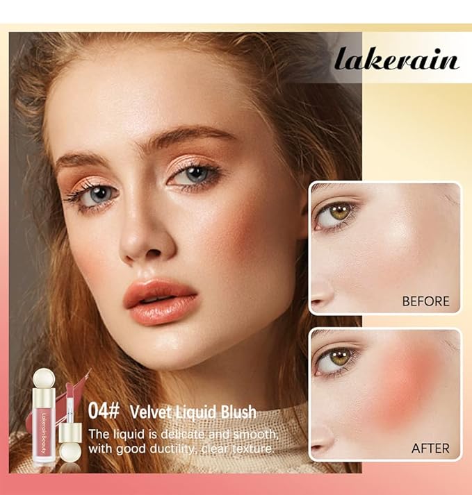 MEICOLY Matte Dewy Liquid Blush,Super Natural Cream Blush Stick for Cheeks,Silky Smooth Soft Pinch Long-Lasting Waterproof and Sweat proof Blush Makeup,Cruelty-Free,04 Joy,Orange Red